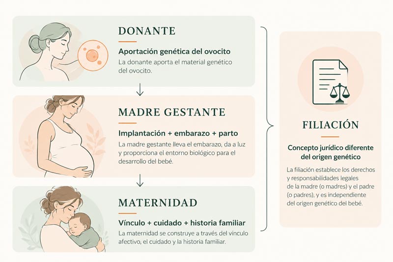 Infografía sobre la madre biológica en la ovodonación